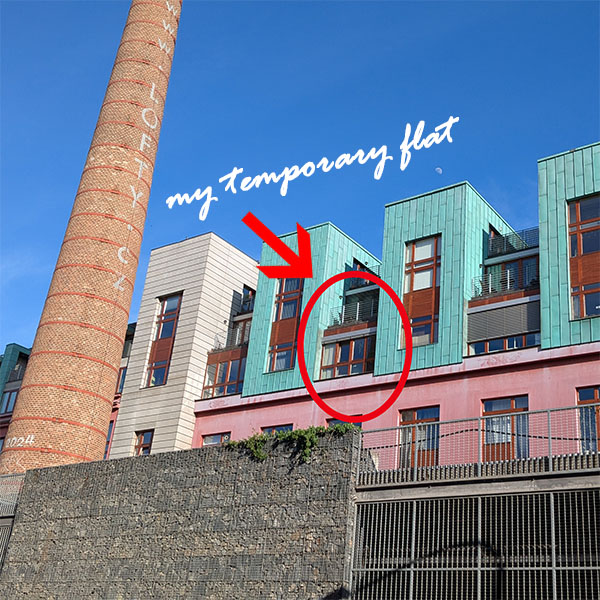 My temporary flat in Prague--it used to be an old shoe factory.